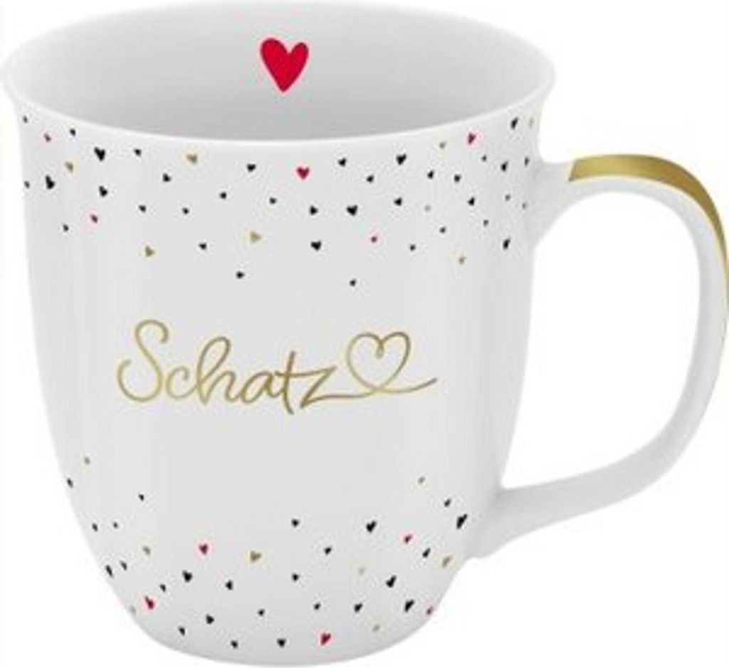 Sheepworld Tasse 'Schatz' aus Porzellan mit Golddruck, 40 cl, 10 cm hoch, 9 cm Durchmesser