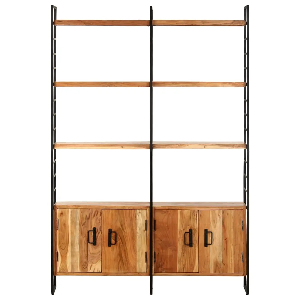 Grande étagère de rangement 4 niveaux bois massif acacia 180 cm haut