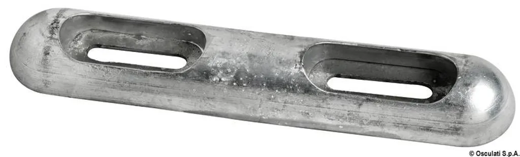 Anode zinc 320x65 mm haute pureté anti-corrosion galvanique