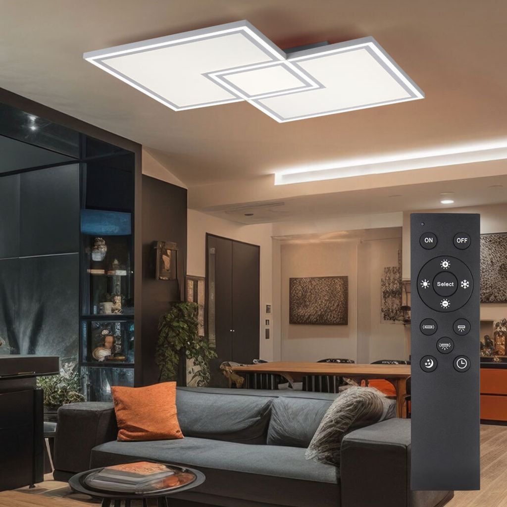 LeuchtenDirekt LED Deckenleuchte Edging Weiß 68x68cm 59W Produktbild 