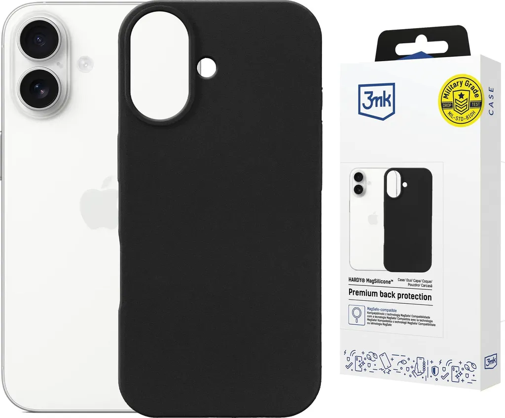 Custodia Elegante iPhone 17 3mk Hardy MagSilicone Grafite MagSafe