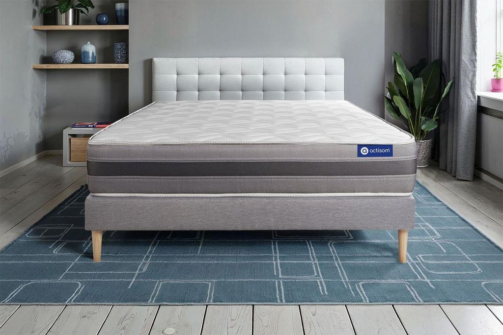 Actilatex relax matratze 140x220cm + Bettgestell mit lattenrost - Dicke : 24cm - Latex und Memory-schaum - H3