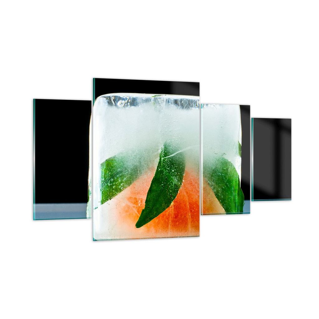 Bilder auf glas - Gefroren frucht dessert bio - 160x90cm - Glasbilder - Wandbilder - Kunstdruck - zum Aufhängen bereit - Wanddekoration aus Glas -...