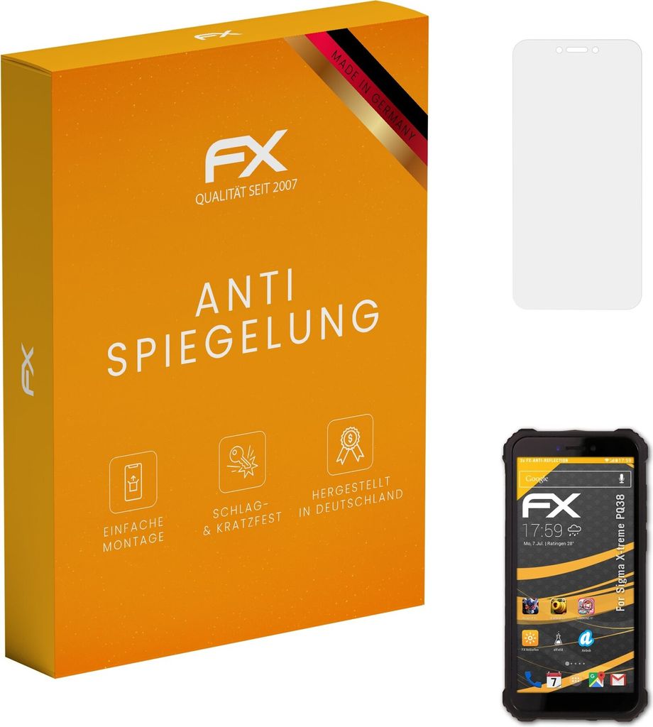 atFoliX FX-Antireflex 3x Schutzfolie kompatibel mit Sigma X-treme PQ38 Displayfolie