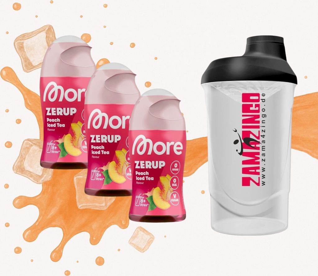 More Zerup Peach Iced Tea Zuckerfreier Sirup 65 ml (3er Produktbild 
