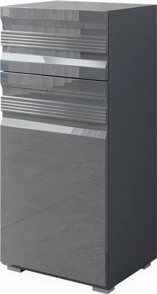 Mobile Bagno Vicco Fredd Antracite Glossy 36x79 - Design Contemporaneo