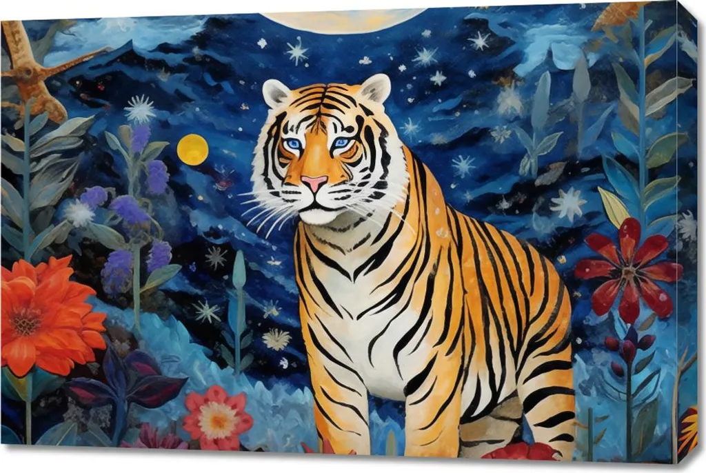 Quadro Moderno Tigre Astratta 90x60 cm - Arredamento Luxury Online