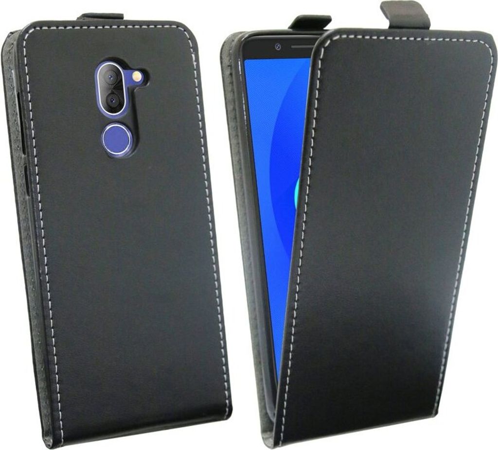 Alcatel 3X Handyhülle Tasche Flip Case Smartphone Schutzhülle Schwarz
