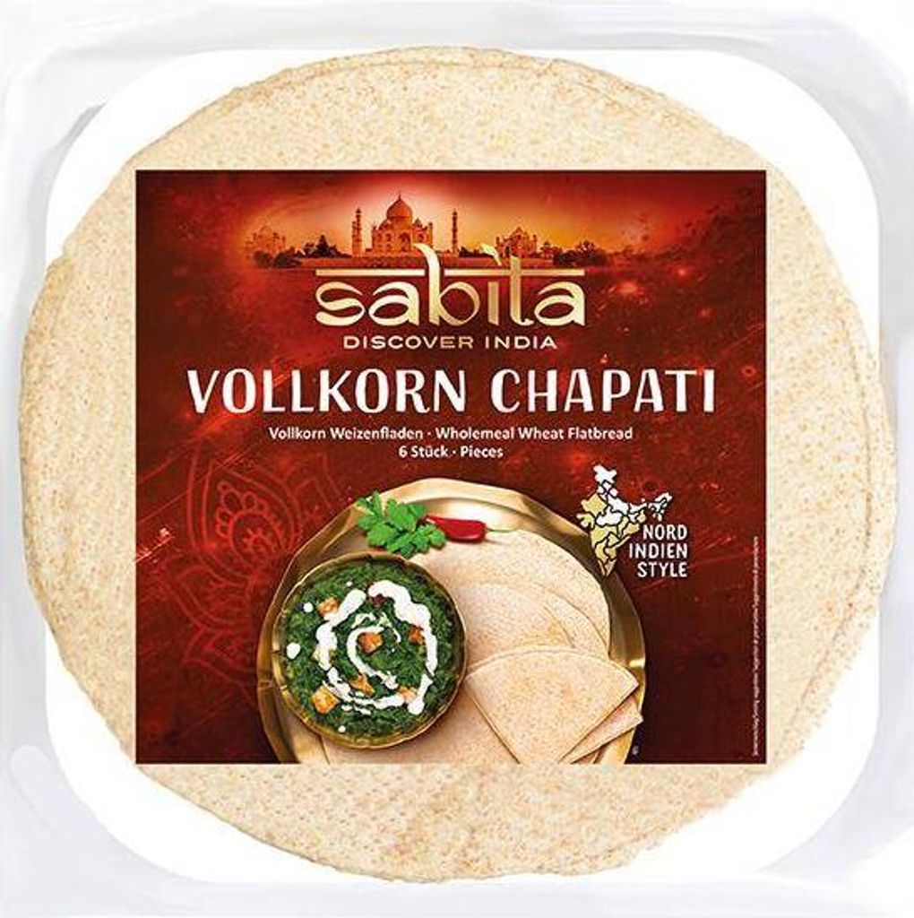 Vollkorn Chapati 6 Stück Produktbild 