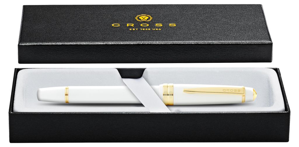 Cross Füllfederhalter Bailey Light Weiss-Lack/Gold, Kunststoff,F-Feder