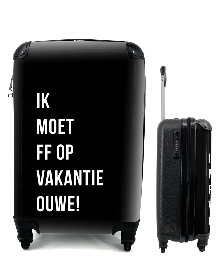 MuchoWow Koffer Handgepäck Trolley Rollkoffer Kleine Reisekoffer mit 4 Rollen - Zitate - Ich muss in den Urlaub fahren, alter Mann! - Schwarz - ...