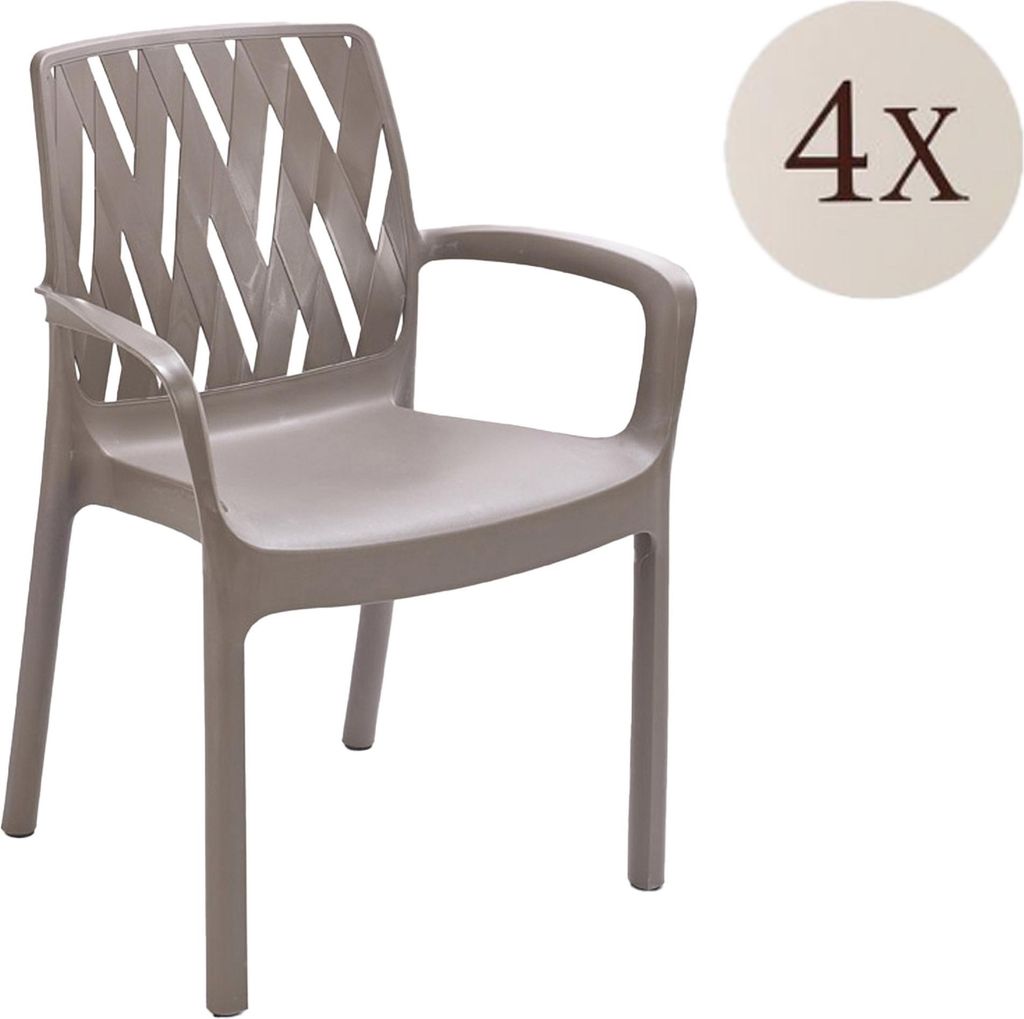 Rumley - Outdoor-Stuhl, Beige, 4 Stühle Italy