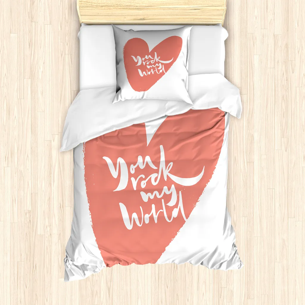Set Letto Singolo ABAKUHAUS 135x200 Anallergico Sketch Art Corallo