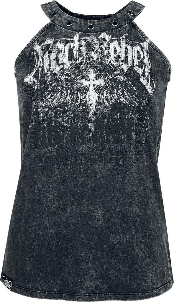 Rock Rebel by EMP Damen Top mit Rock Rebel Print grau XL