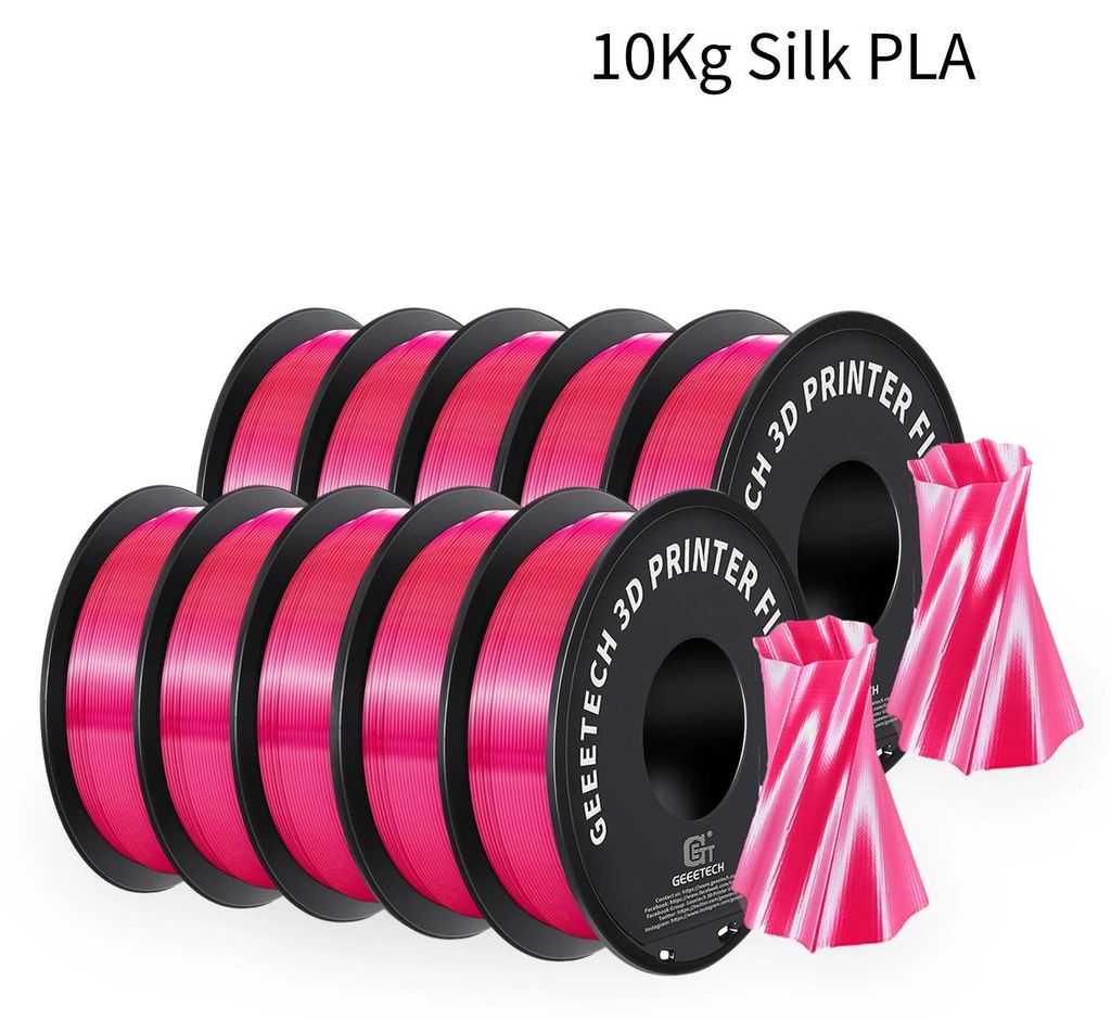 3D-Drucker Filament - Silk PLA 1,75 mm - 10 kg Spule - Vakuumverpackt - Seidenglanz - Silk Magenta