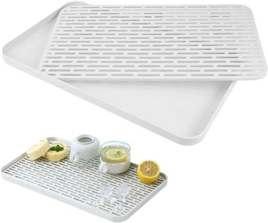 Égouttoir à Vaisselle Blanc - Plateau de Séchage pour Cuisine Moderne