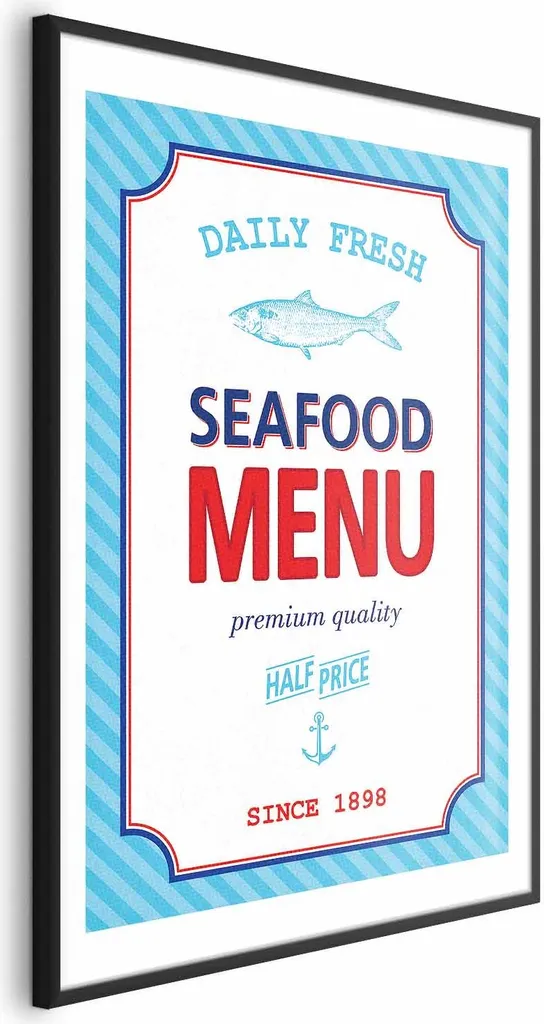 Poster menu 40x60 cm con cornice nera con margine - 1