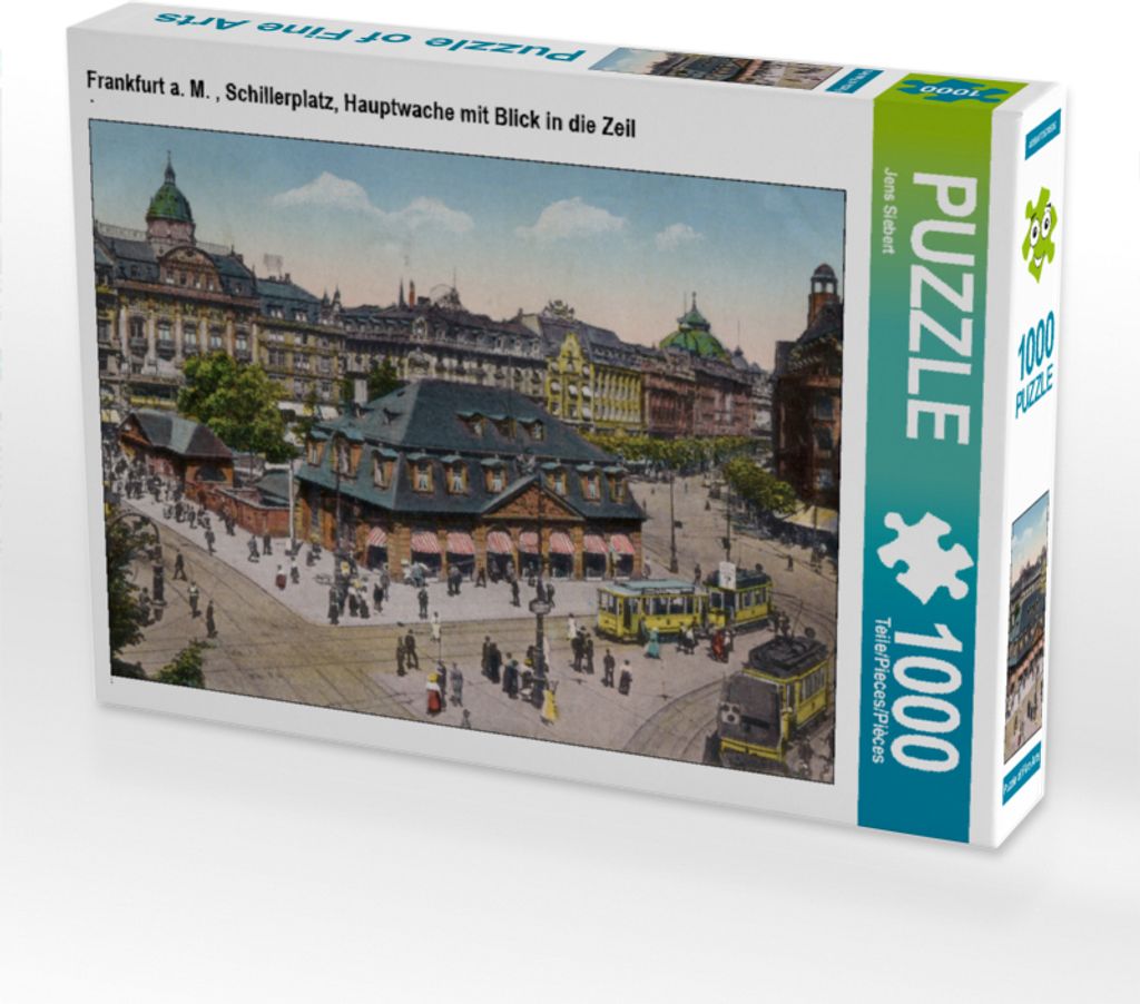 CALVENDO Puzzle Frankfurt a. M. , Schillerplatz, Hauptwache mit Blick in die Zeil | 1000 Teile Lege-Größe 64x48cm Foto-Puzzle für glückliche St...