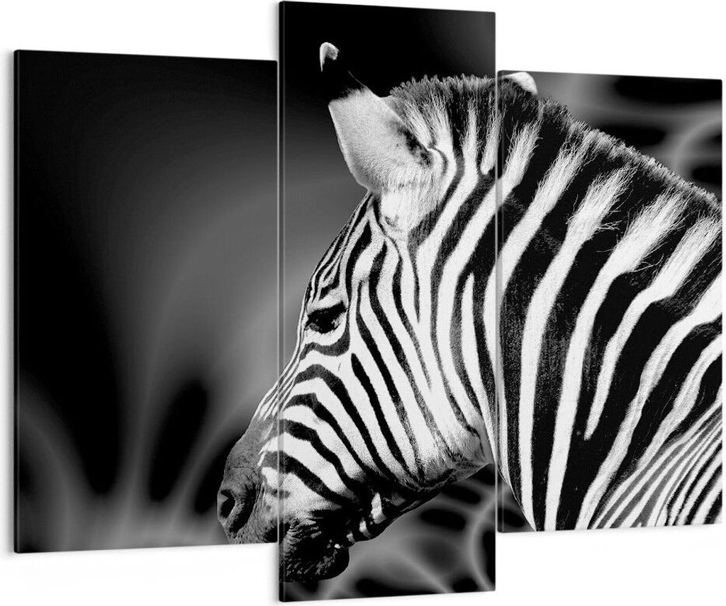 Bild auf Leinwand - Leinwandbild - Tier Zebra Streifen - 130x100cm - Wand Bild - Wanddeko - Leinwanddruck - Bilder - Kunstdruck - Wanddekoration - ...
