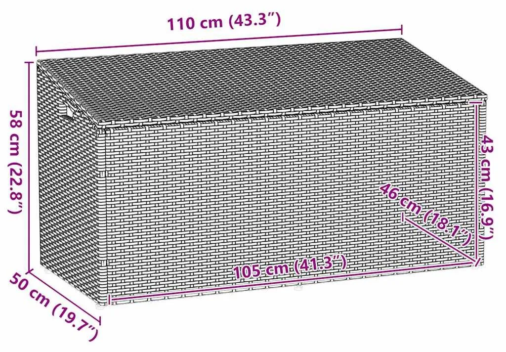 Organisez votre extérieur avec ce coffre de jardin noir 110x50x58cm - 7