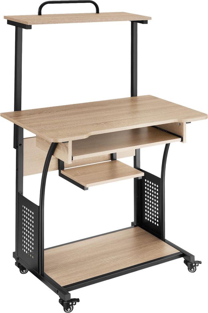 Bureau Fife 80x65,5x130,5cm - Bois clair industriel, Chêne Image du produit 