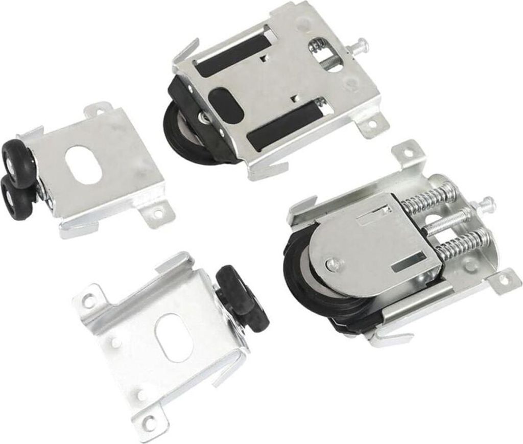 2er-Pack Schiebetürrollen für Kleiderschrank, für Schranktüren, Rollen, Schrankschienenführungen mit Pufferpolster, Silber