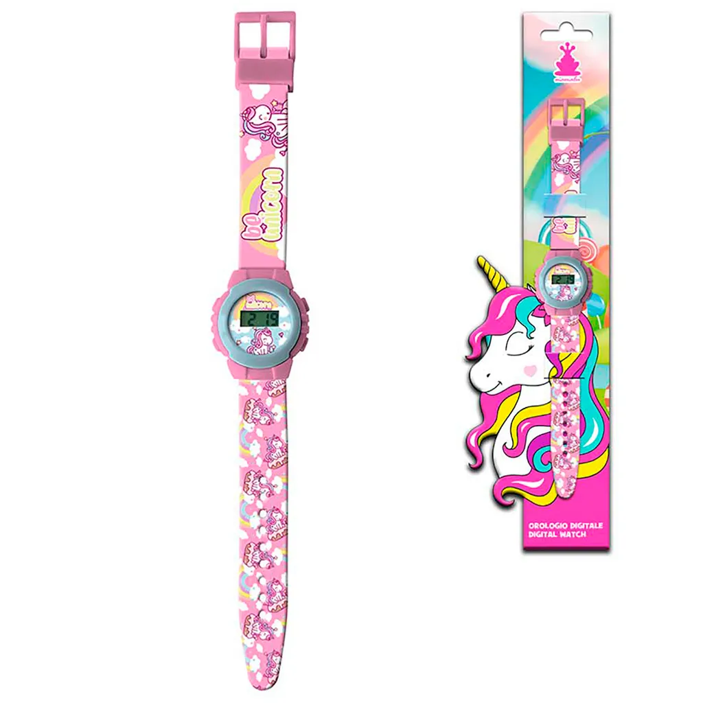 Montre digitale Licorne Coriex pour enfant - Bracelet rose ajustable