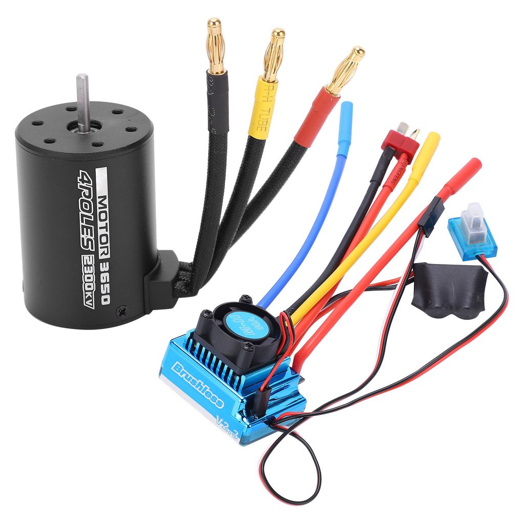 RC 3650 Motor 80A ESC Set,RC Brushless Motor ESC Set,1/10 RC Motor ESC Set,3650 2300KV Brushless Motor,Wasserdicht 4 Pole Brushless Motor,3650 Moto...