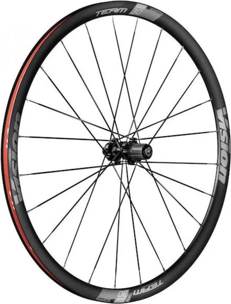 Roues de vélo route Vision Team 30 Disc TLR en aluminium noir et gris