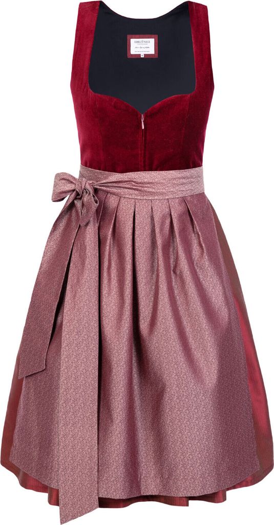 Edelnice Midi Dirndl Lilly Samt Rot 38
