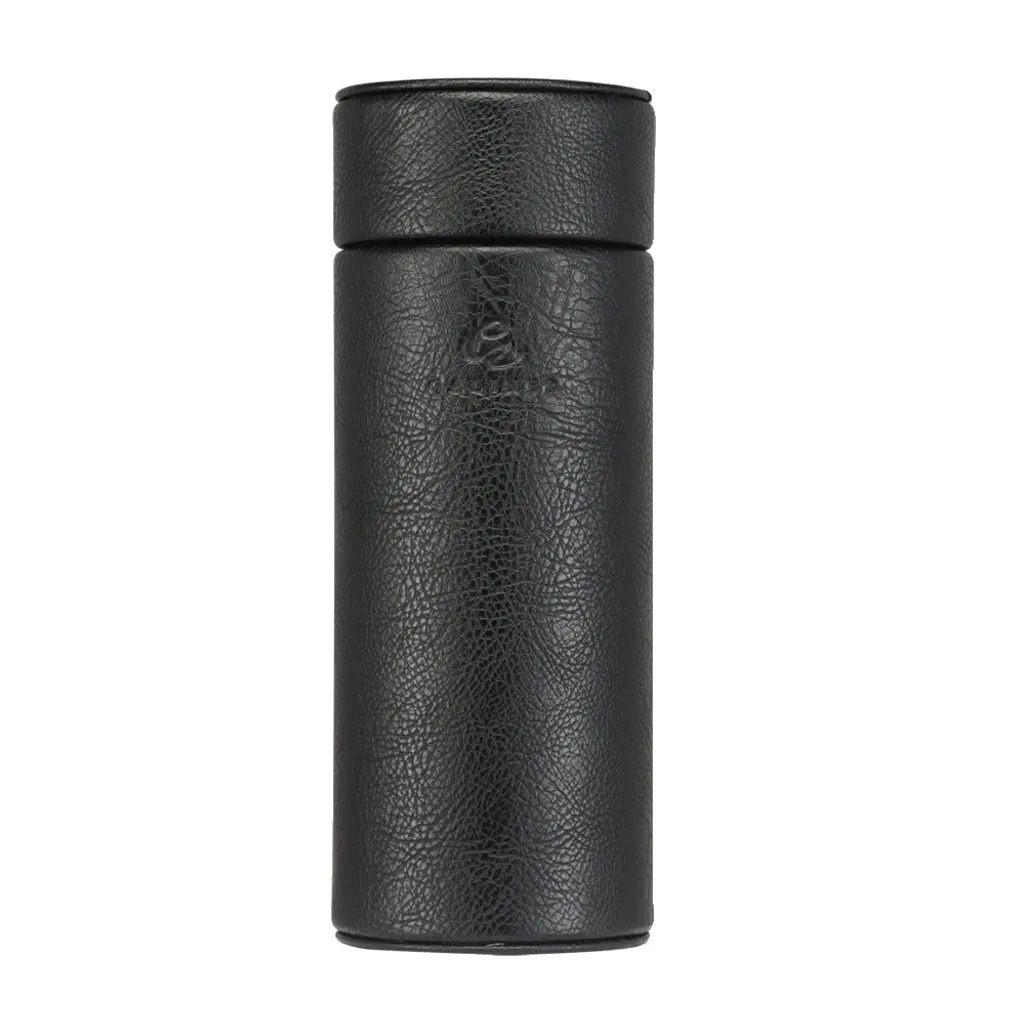 Cave à cigares portable de poche en cèdre et cuir noir, étui de luxe