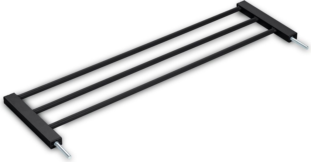 Hauck 21cm Verlängerung für Treppenschutzgitter / Türschutzgitter wie z.B. hauck Open N Stop 2, ohne Bohren - mit Druckbefestigung, Metall, Black