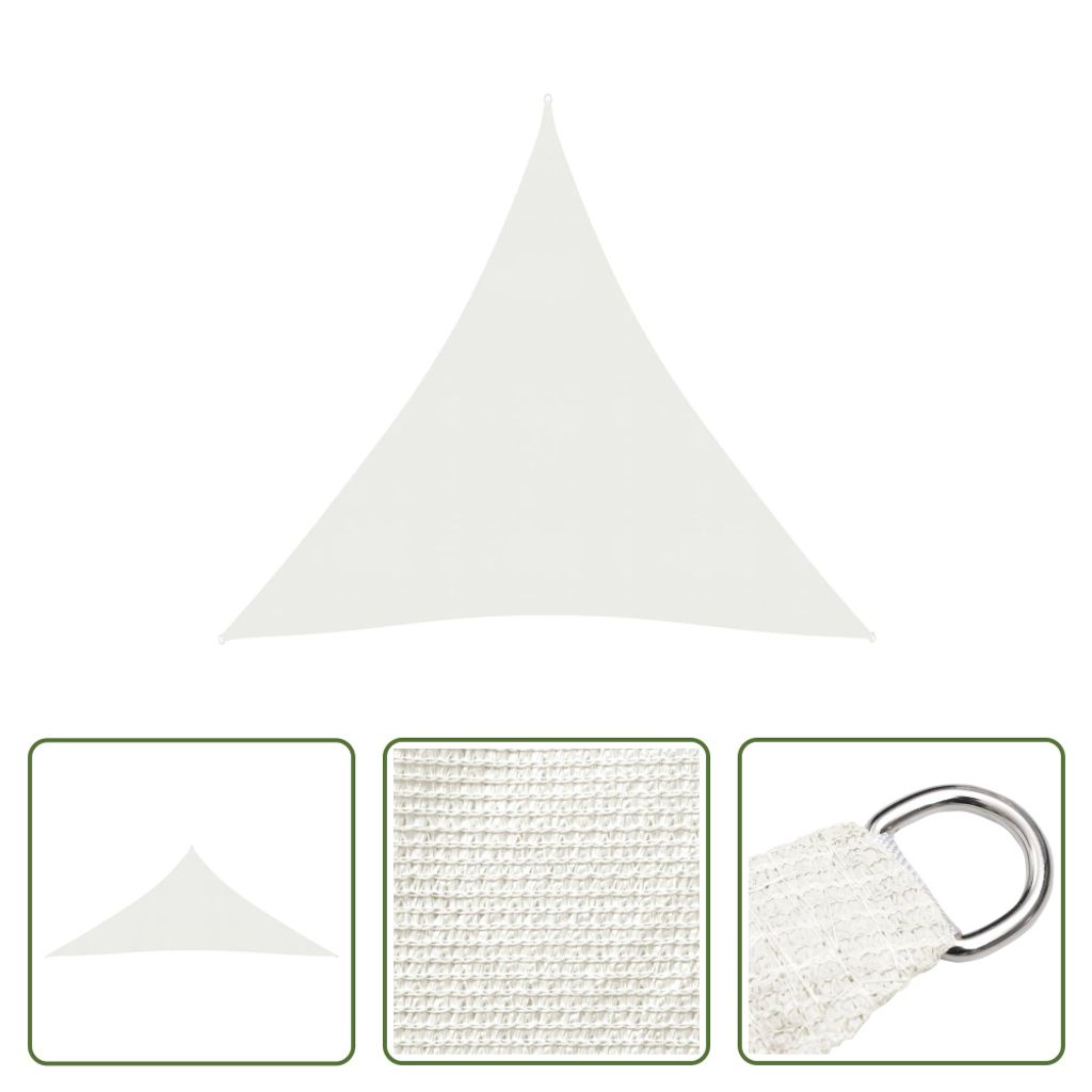 The Living Store Sonnensegel 160 g/m² Weiß 3x4x4 m HDPE