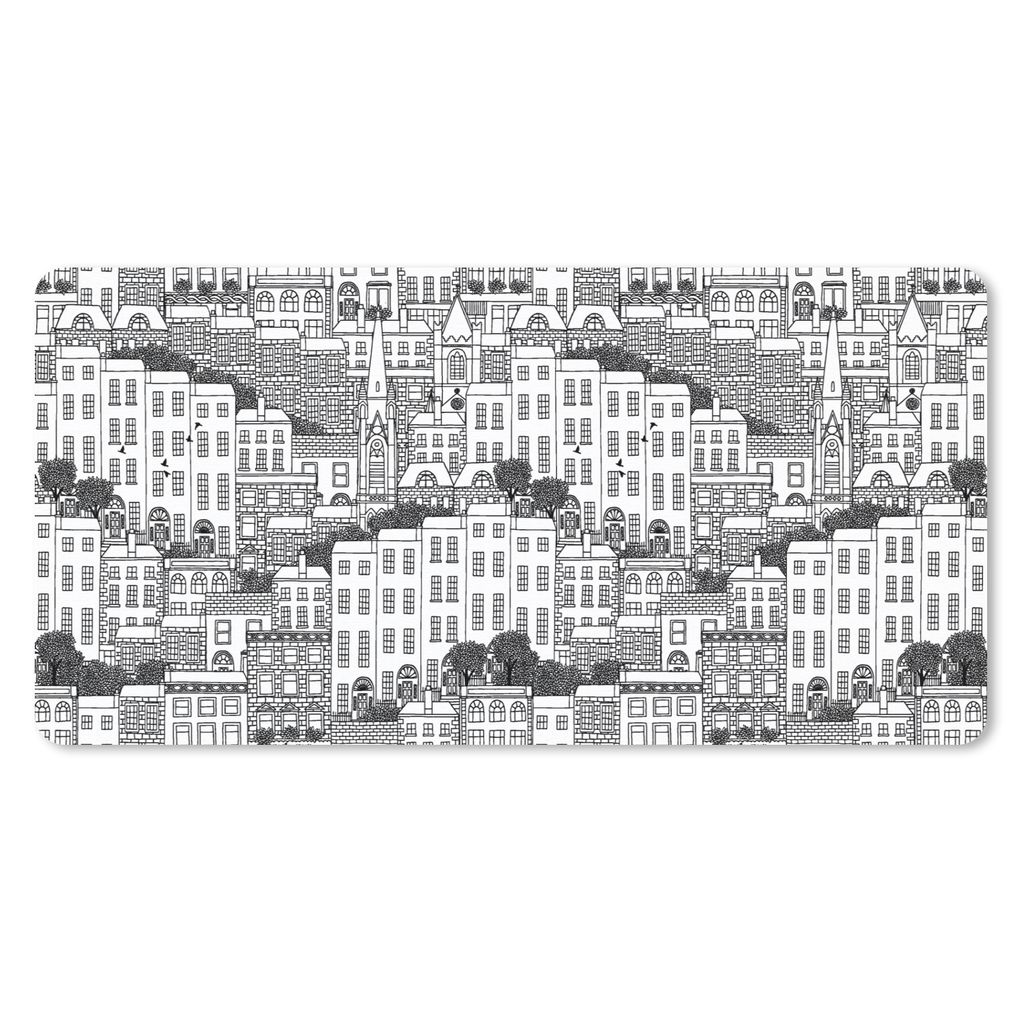 MuchoWow Schreibtischunterlage Dublin - Skyline - Muster 80x40 cm - XXL Mauspad - Gaming Mauspad
