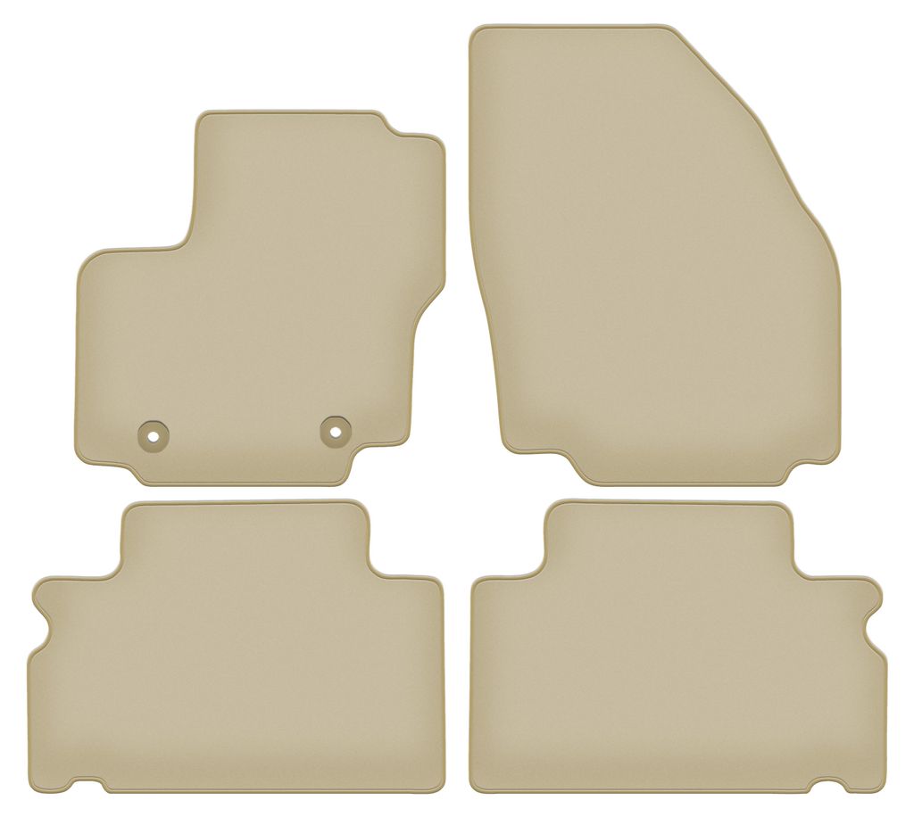 Velours-Fußmatten PREMIUM beige passend für Ford Galaxy MK2 (2006-2011, Minivan) – mit Befestigungen – passgenau