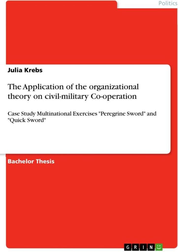 The Application of the organizational theory on civil-military Co-operation