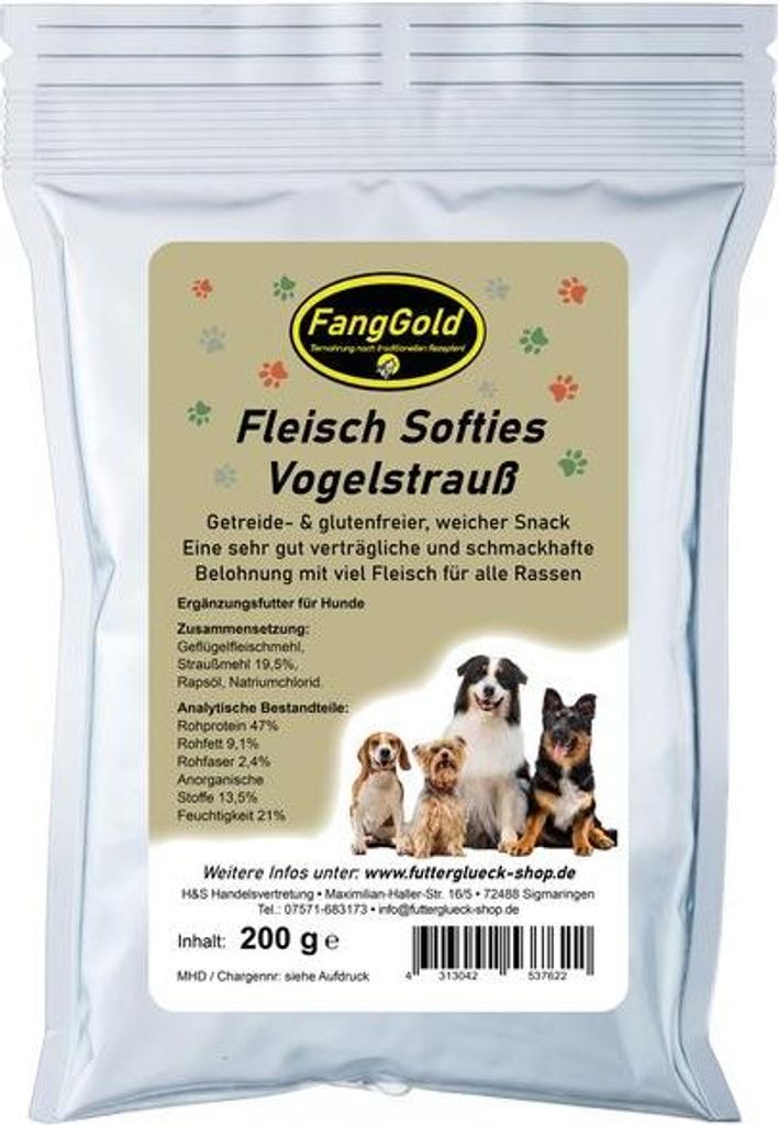 FangGold Fleisch Softies Vogelstrauß 200 g