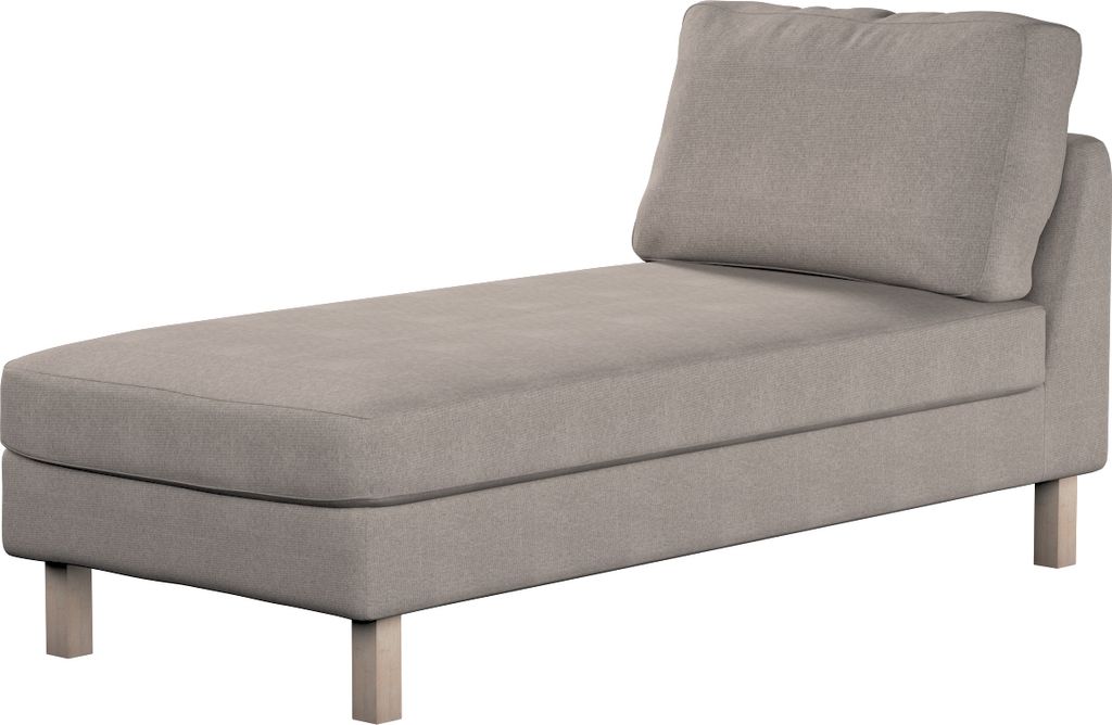 Dekoria Bezug für Karlstad Recamiere ohne Armlehne kurz, beige-grau, Bezug für Recamiere Karlstad ohne Armlehne