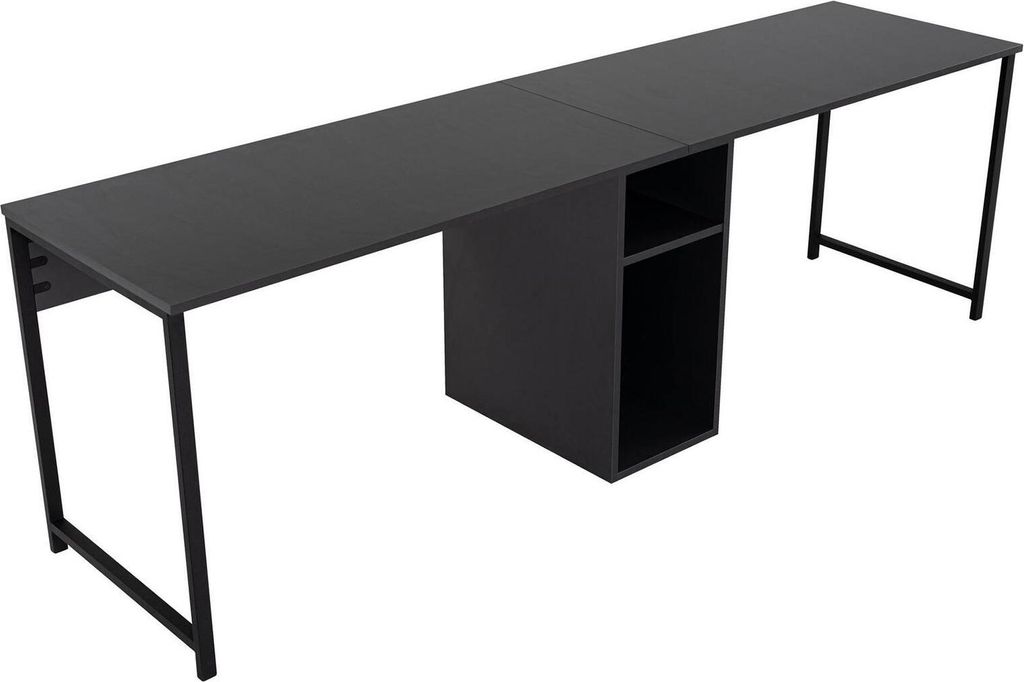 Schreibtisch Violet, Mehrzweckschreibtisch, Bürotisch für PC, Eckschreibtisch, 240x60 h74 cm, Anthrazit