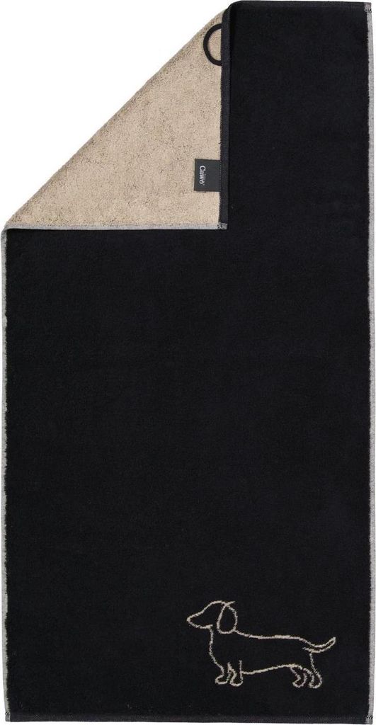 Cawö Duschtuch We love Dogs 6248 Farbe schwarz/beige Größe 80x150