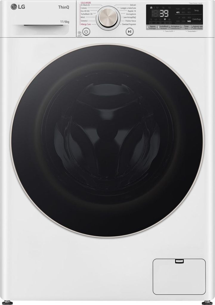 LG D4R7011TSWG Waschtrockner Freistehend Frontlader Schwarz, Weiß D