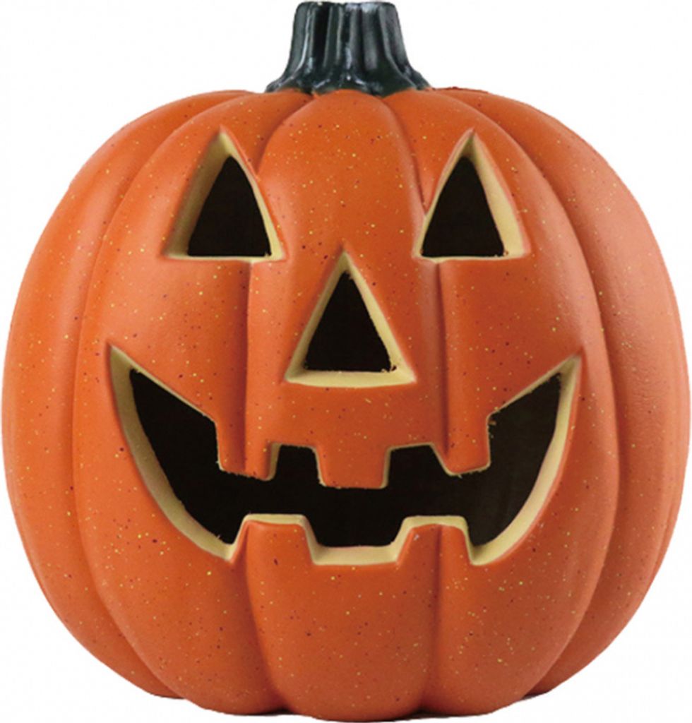 Fröhlicher Halloween Kürbis mit LED Licht 32cm Produktbild 