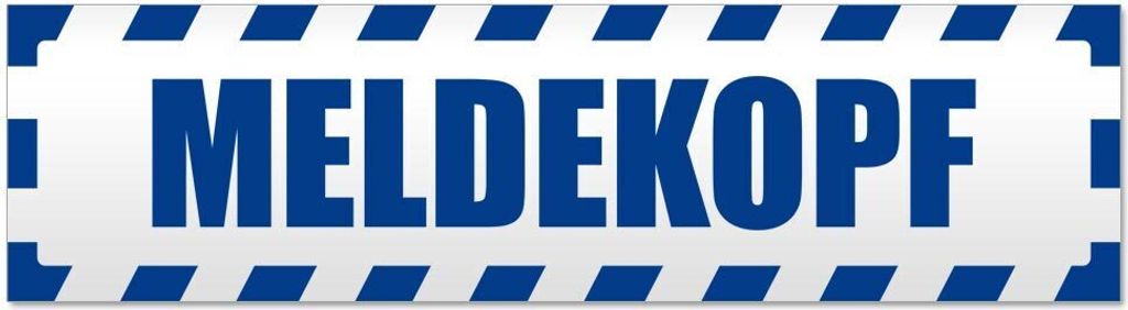 Kiwistar - Autoaufkleber - Verkehrsblau - 45 x 12 cm - Meldekopf gestreift - Hinweis Aufkleber Sticker für Auto, Kfz, Fahrrad, PKW, LKW
