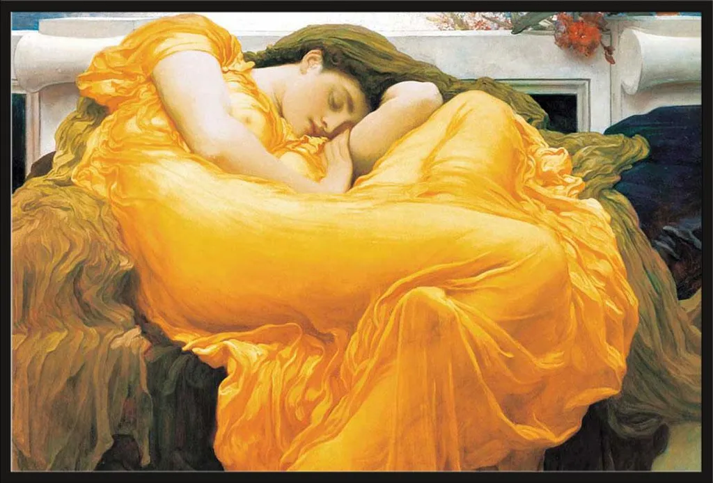 Affiche Flaming June encadrée Shinsuke vitre acrylique anti-casse