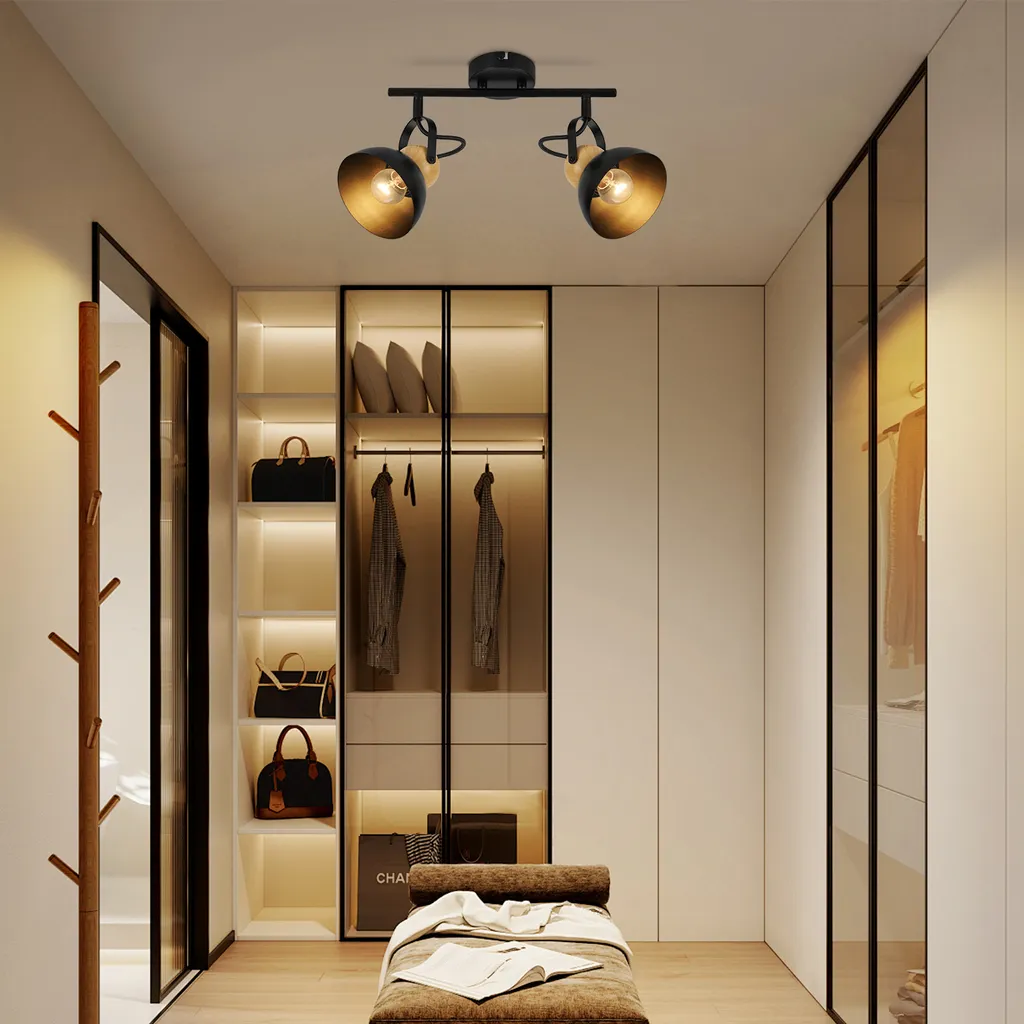 Plafonnier Orientable Noir : Solution d'Éclairage Efficace pour Entrée - 4