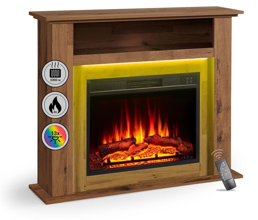 Elektrický krb BALDERIA Liora – výkon až 2000 W, tmavý dub Obrázok produktu 