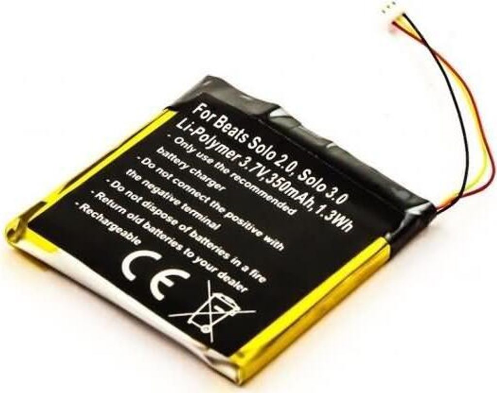 Akku für Beats AEC353535 Li-Pol 3,7 Volt 350 mAh schwarz.