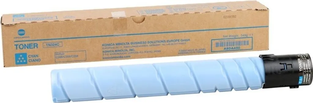 Toner Konica Minolta TN-324C Cyan pour Bizhub C258 C308 et C368 d'origine