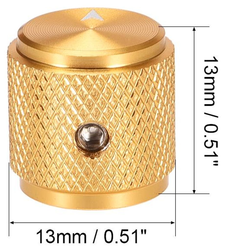 2 Stš¹ck Lautst?rkeregler Potentiometer Knopf Amplifier E-Gitarre Aluminium Golden Schwarz