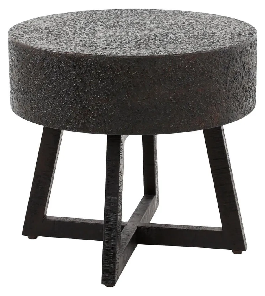 Table basse carrée en métal noir 50 cm meuble d'appoint de salon